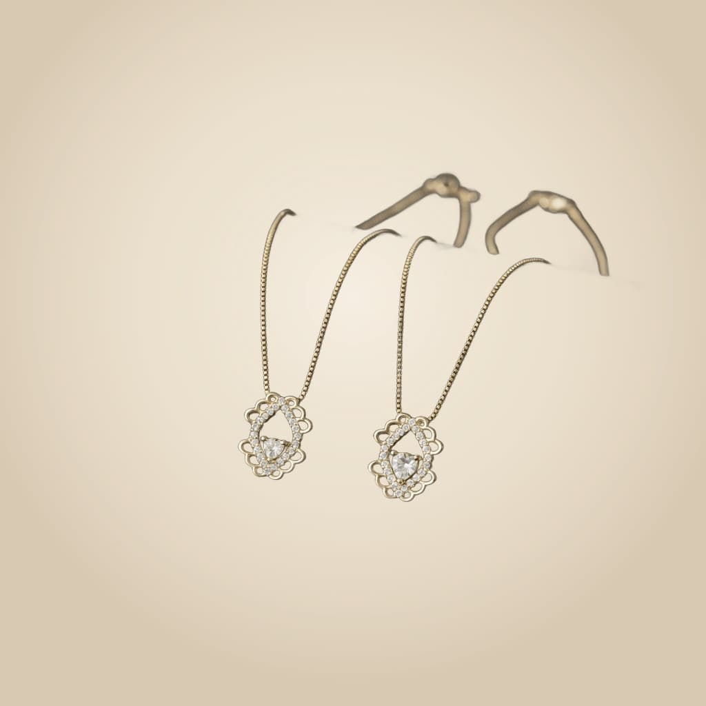 Dual Heart Pendant Chains, Gold-plated fashion alloy chains with heart charms — Mintello jewelry Pakistan