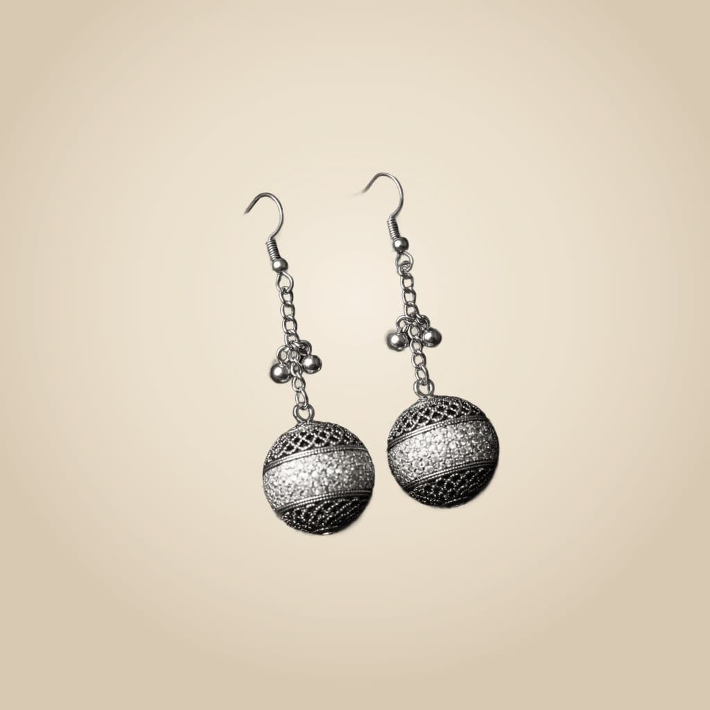 Silver Cascade Dangle Earrings, Rhodium-plated fashion alloy — Mintello jewelry Pakistan