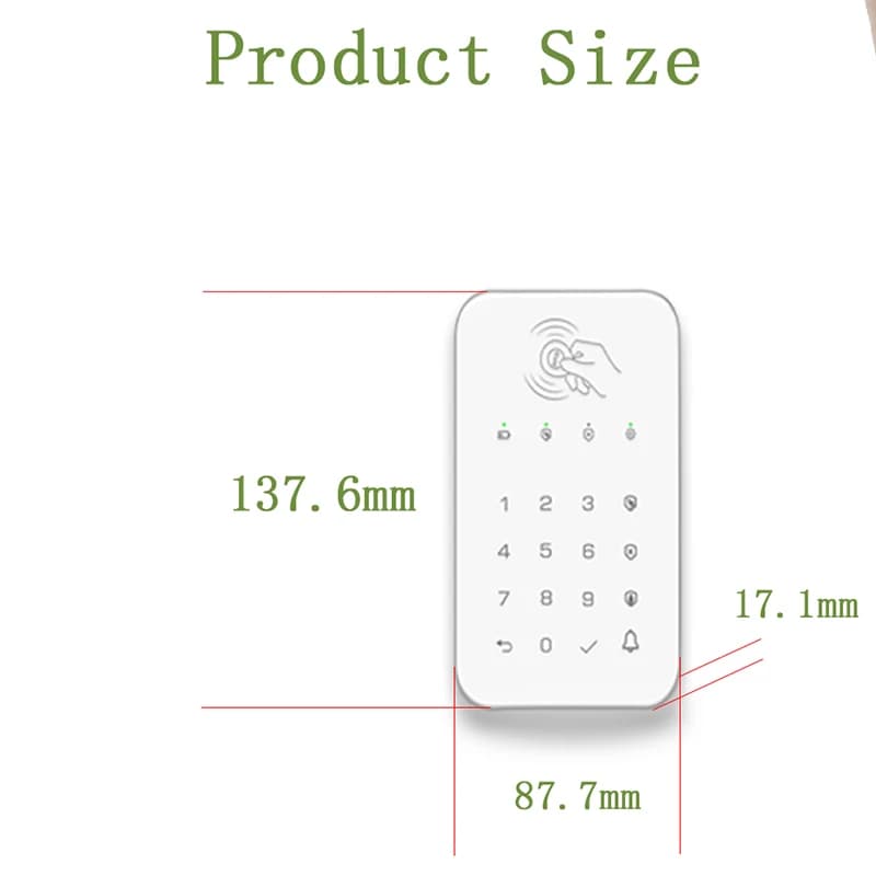 Wireless Touch Keyboard Lock 433Mhz Frequency Ev1527 Encoding for Arms Disarms Sec... — image 4 of 5