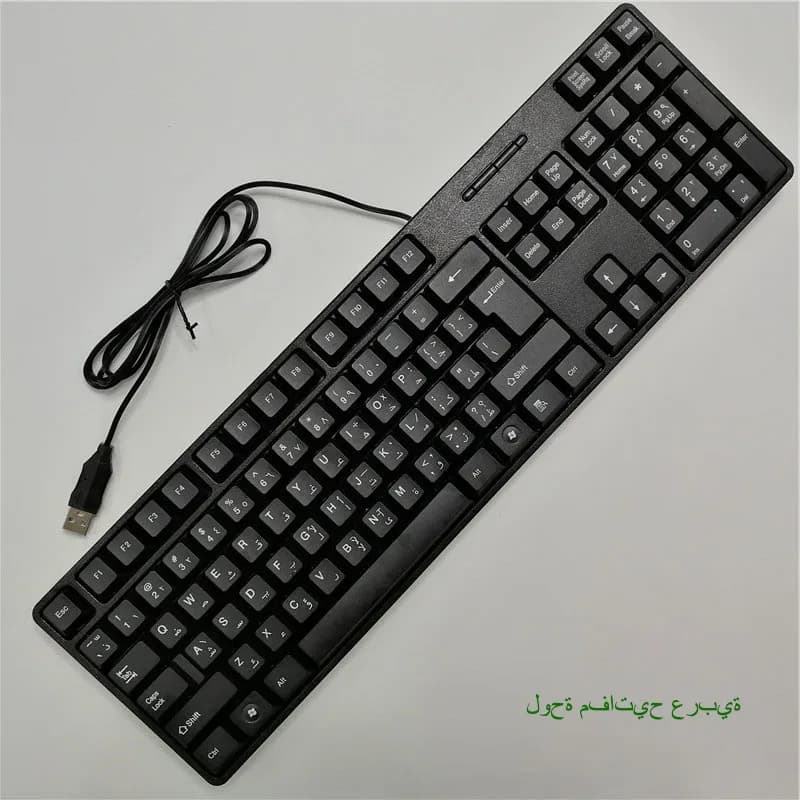 Spanish French  Russian Arabic Letter keycaps Keyboard Gaming Keyboard Usb Wired 104 Keys  For Computer — image 3 of 6