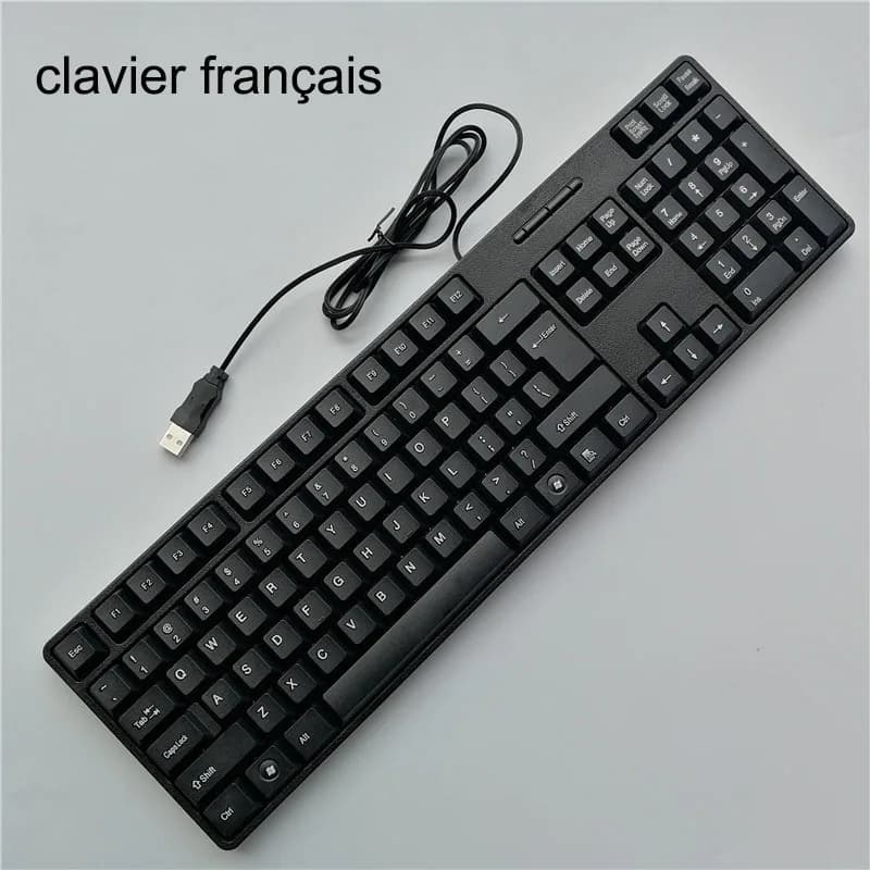 Spanish French  Russian Arabic Letter keycaps Keyboard Gaming Keyboard Usb Wired 104 Keys  For Computer — image 1 of 6