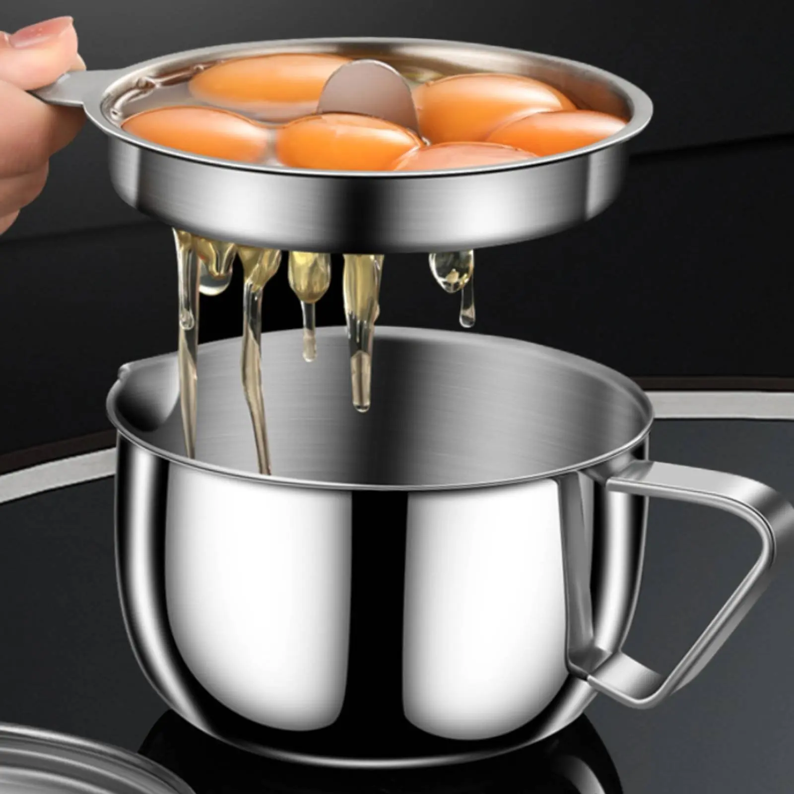 Lidded Egg Separator White Separator Perforated Egg Separator White Separator Cup Kitchen Tool Wide Rim Kitchenware Easy To — image 5 of 6