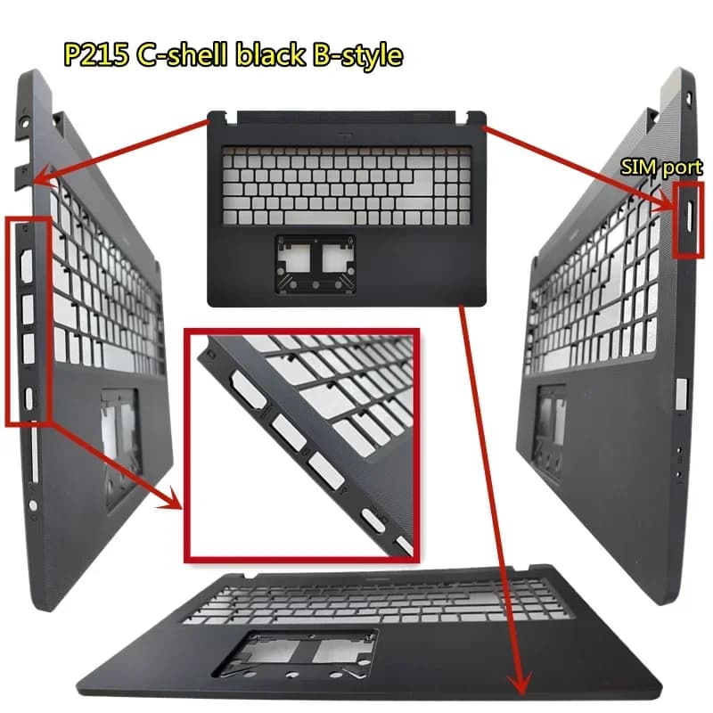 New For TravelMate P215-52 P215-53 P50 N19Q8 Laptop Palmrest/Bottom Case Hinges Black Repalce Cover — image 3 of 4
