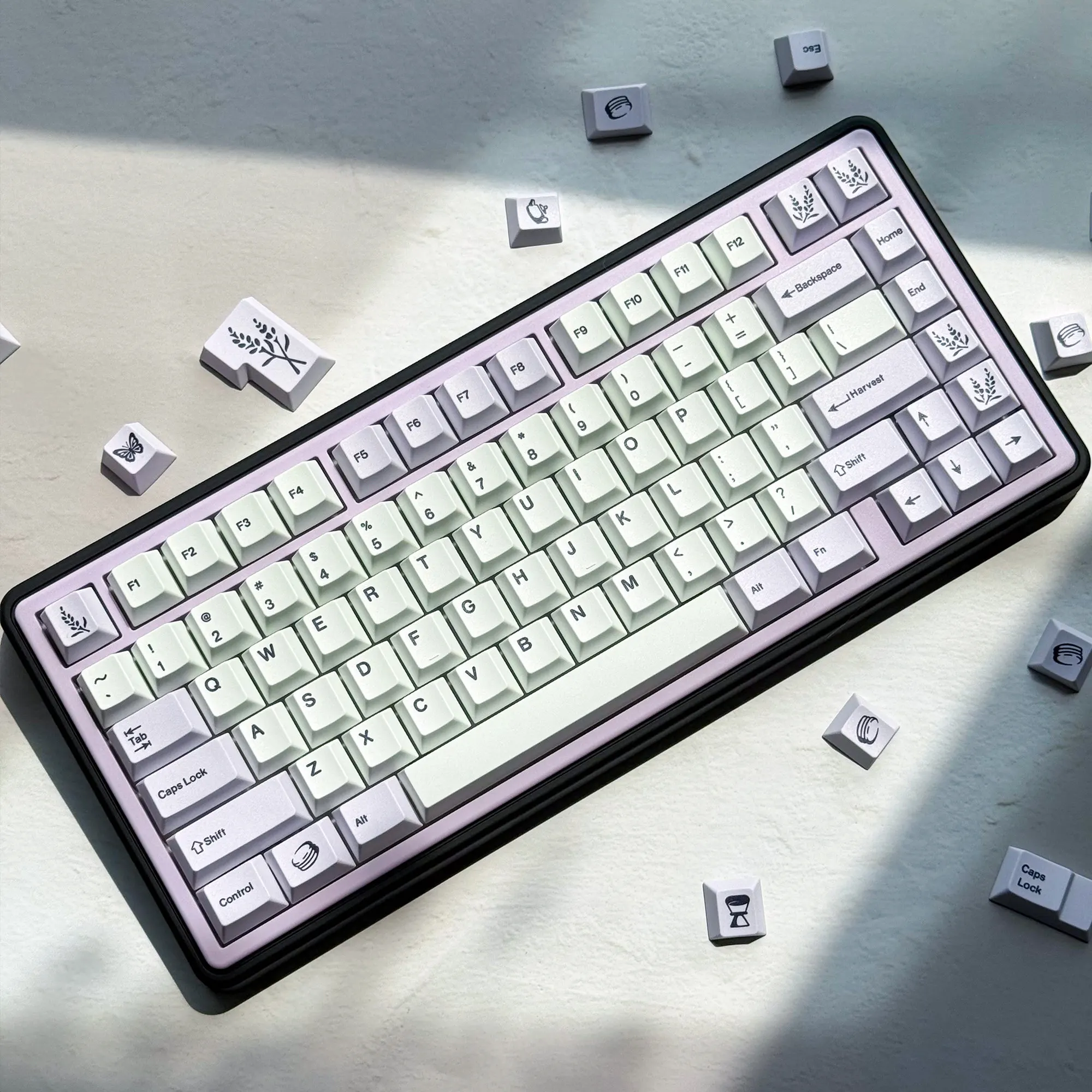 Lavender Theme Keycaps PBT Material Cherry Profile 1.7mm Thick Dye Sublimation Mechanical Keyboard Keycaps — image 3 of 6
