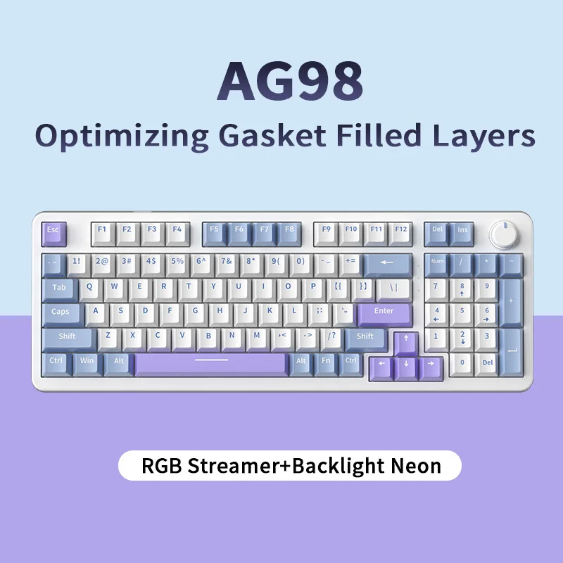 Zifriend AG98 Mechanical Keyboard Gasket Mount RGB Backlit Full Key Hot-Swappable for Gaming & Esports Wired — image 2 of 6