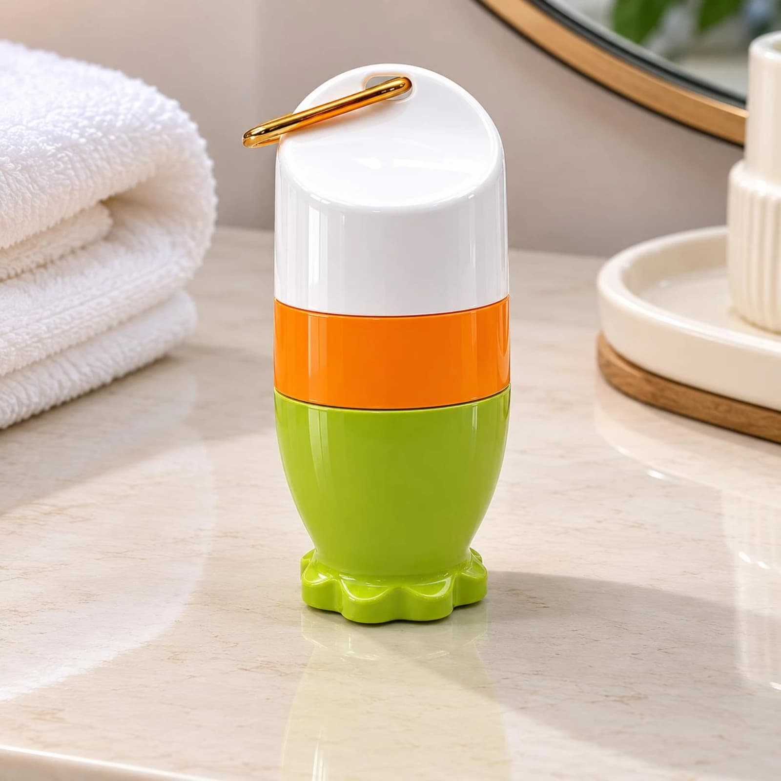 Sponge Applicator Bottle Removable Design Portable Lotion Dispenser Hanging Lotion Bottle Rounded Body Bath Accessory Plastic — image 1 of 6