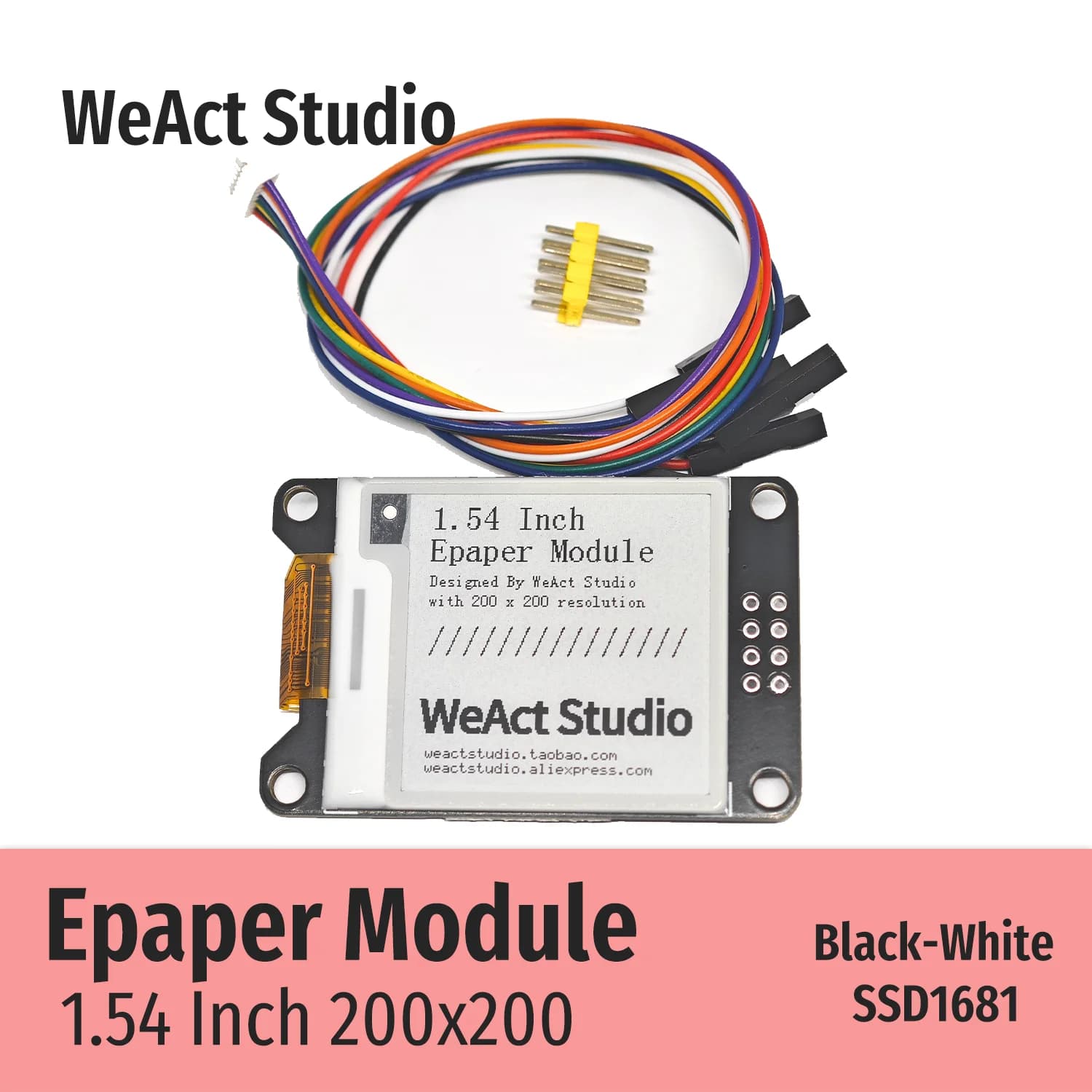 WeAct 1.54'' 1.54 Inch Epaper Module E-paper E-Ink EInk Display Screen SPI Black-W... — image 3 of 5
