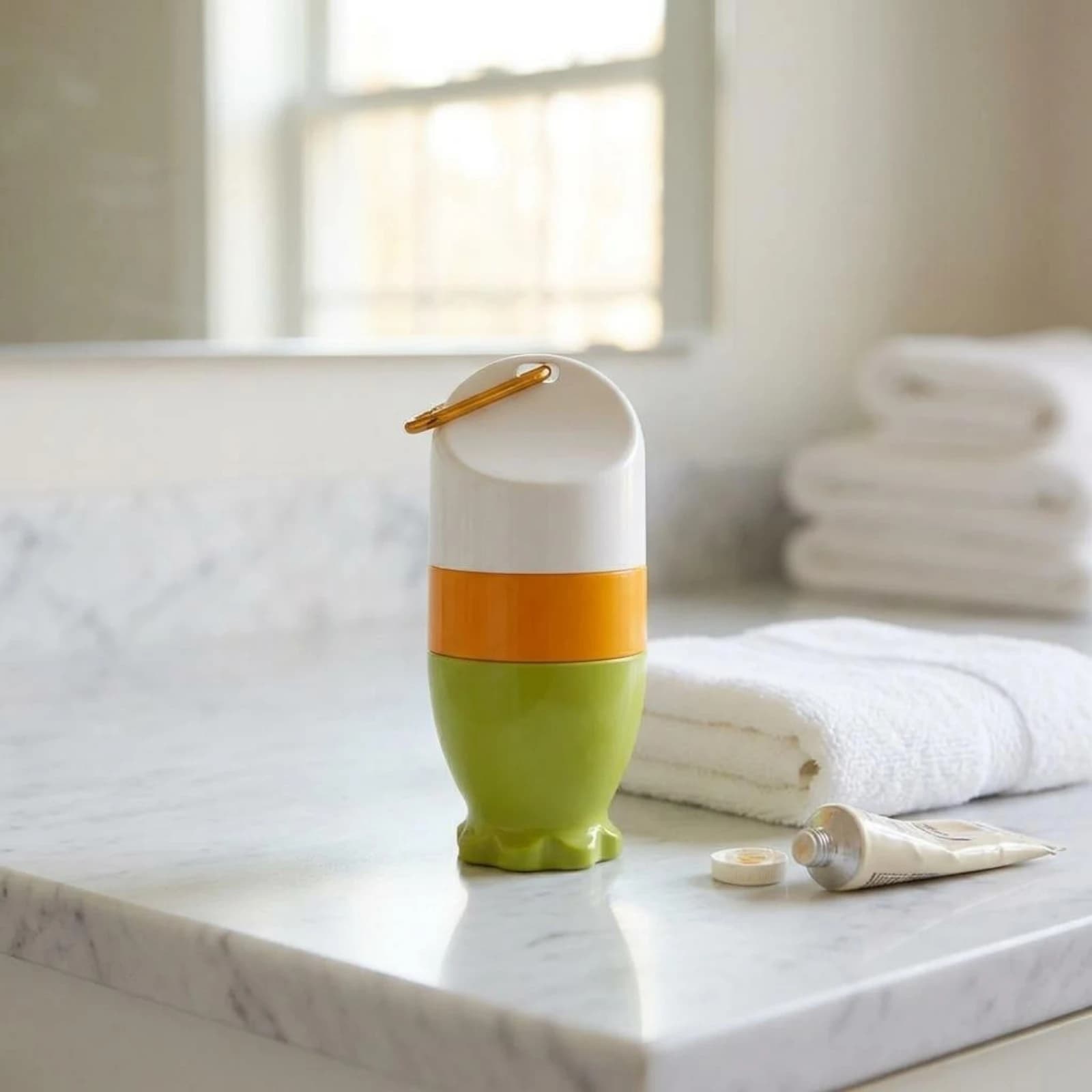 Sponge Applicator Bottle Removable Design Portable Lotion Dispenser Hanging Lotion Bottle Rounded Body Bath Accessory Plastic — image 3 of 6