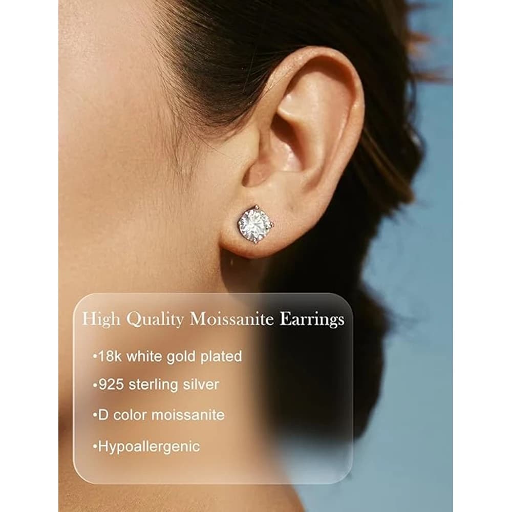 Knobspin 2.0ct Moissanite Stud Earrings — image 4 of 5
