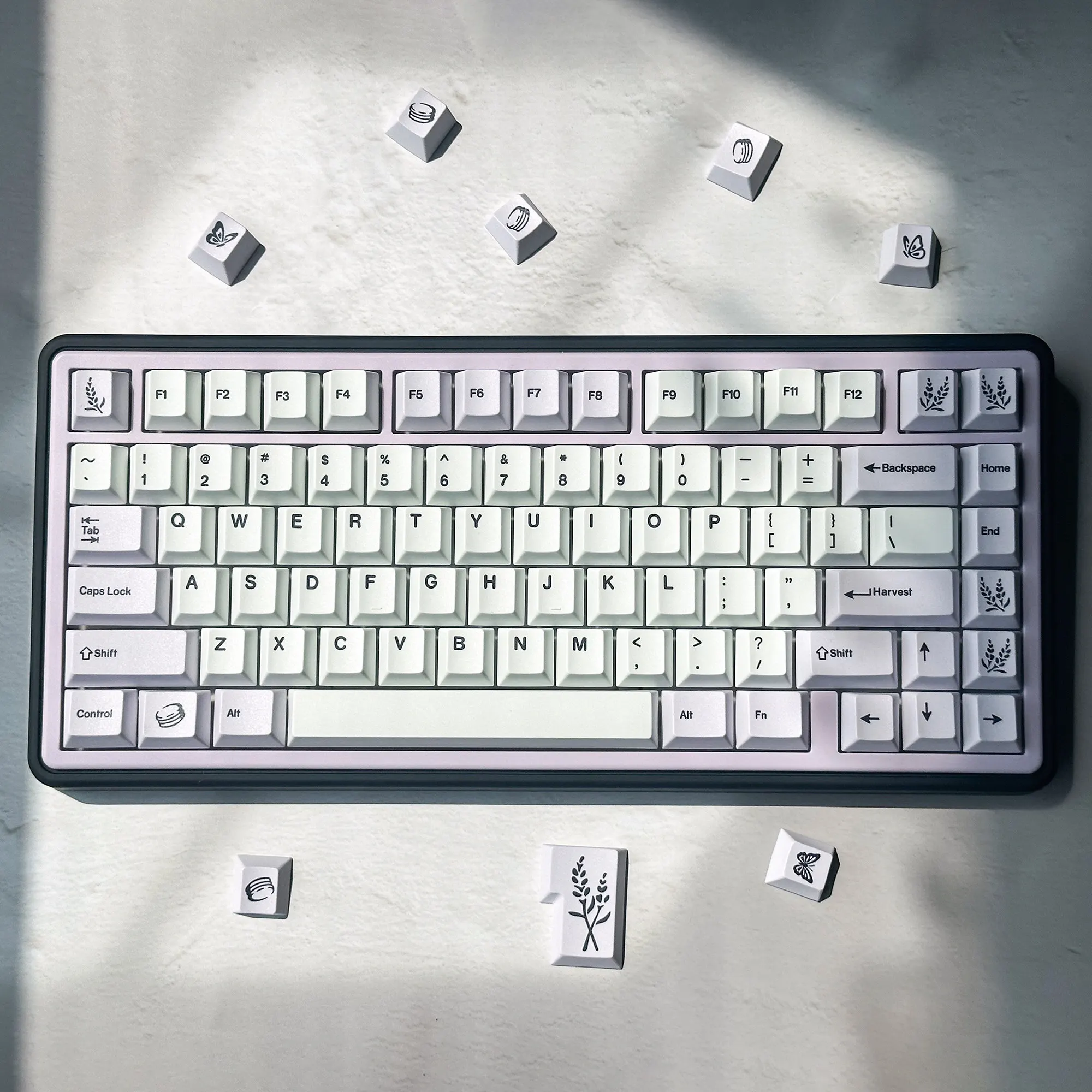 Lavender Theme Keycaps PBT Material Cherry Profile 1.7mm Thick Dye Sublimation Mechanical Keyboard Keycaps — image 2 of 6
