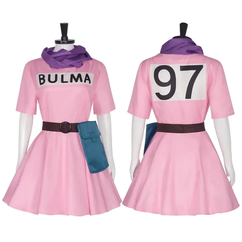 Haha❖Anime Bulma Coplay Cotume Pink Dre Uniform Kawaii  Full Set Outfit Halloween ... — image 3 of 5