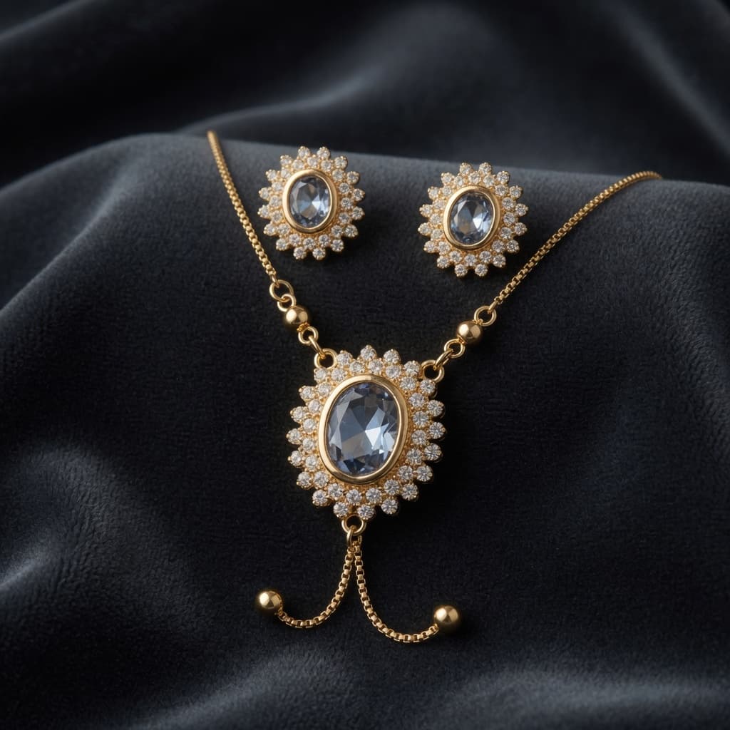 Samira Blue Center Necklace Set