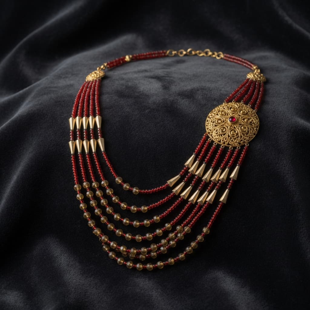Zoya Crimson Multistrand Medallion Set